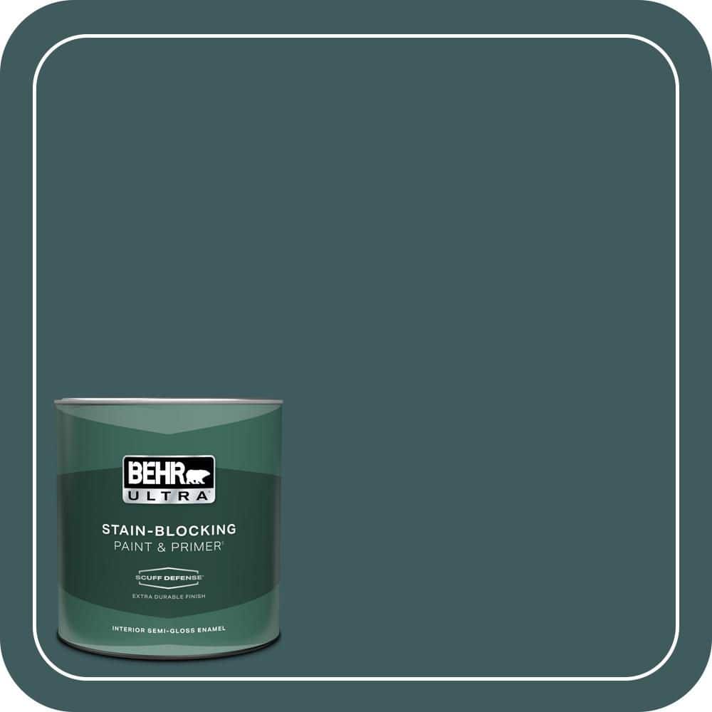 BEHR ULTRA 1 qt. #510F-7 Teal Forest Extra Durable Semi-Gloss Enamel Interior Paint & Primer