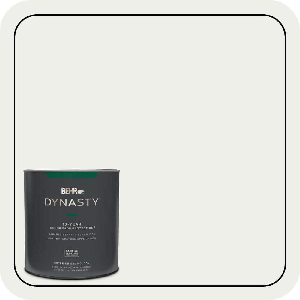 BEHR DYNASTY 1 qt. Designer Collection #DC-004 Winter White Semi-Gloss Exterior Stain-Blocking Paint & Primer