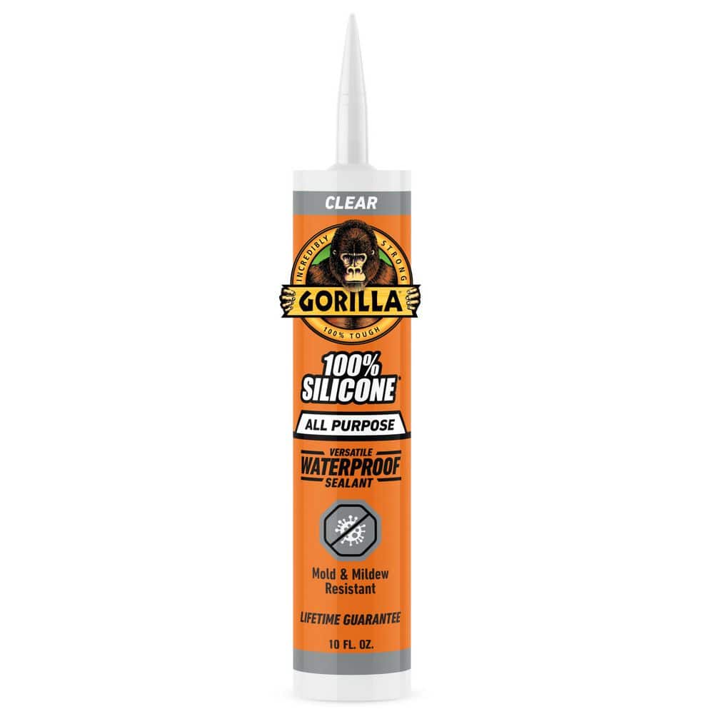 Gorilla 10 oz. Waterproof Caulk and Seal 100% Silicone Sealant Clear