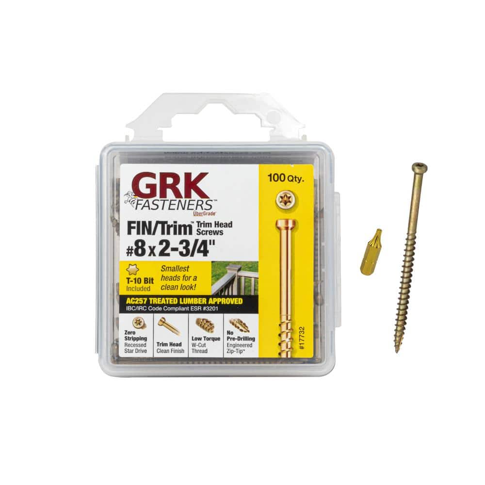 GRK Fasteners #8 x 2-3/4 in. Star Drive Trim Head Fin/Trim Finishing Screws (100-Pack)
