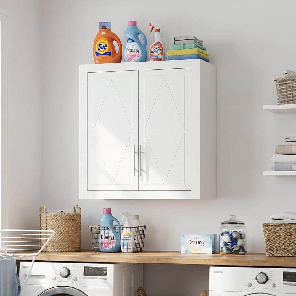 Lirago 22 in. W x 8 in. D x 26 in. H Surface-Mount Bathroom Storage Wall Cabinet with Adjustable Shelves in White (3)