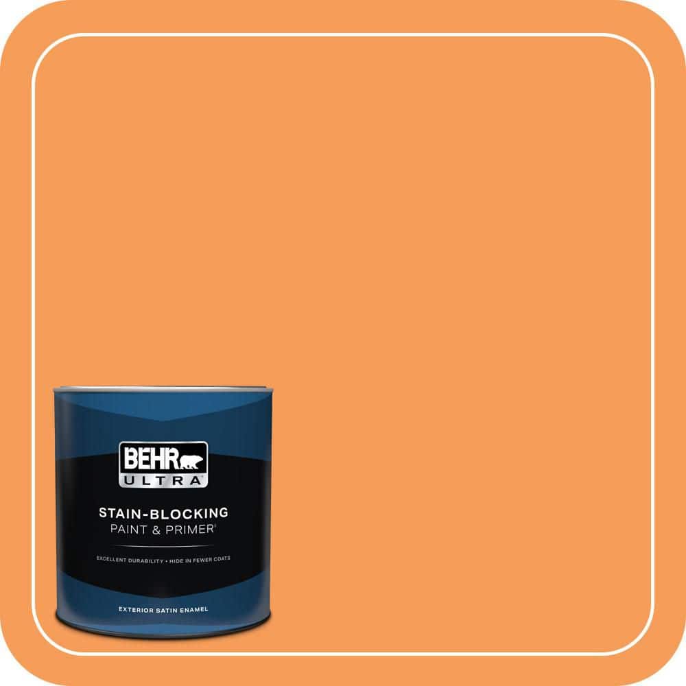 BEHR ULTRA 1 qt. #P220-6 Bergamot Orange Satin Enamel Exterior Paint & Primer