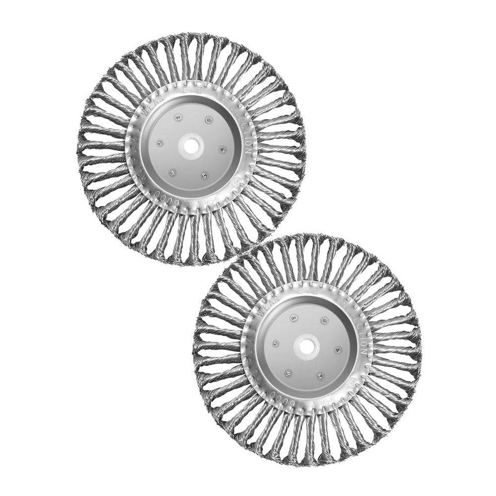 KIWDZFU 8 in. Bench Wire Wheel Brush Knotted Steel Wire with 5/8 7/8 Arbors for Grinder Twisted Carbon Steel - 2 Pack (1)