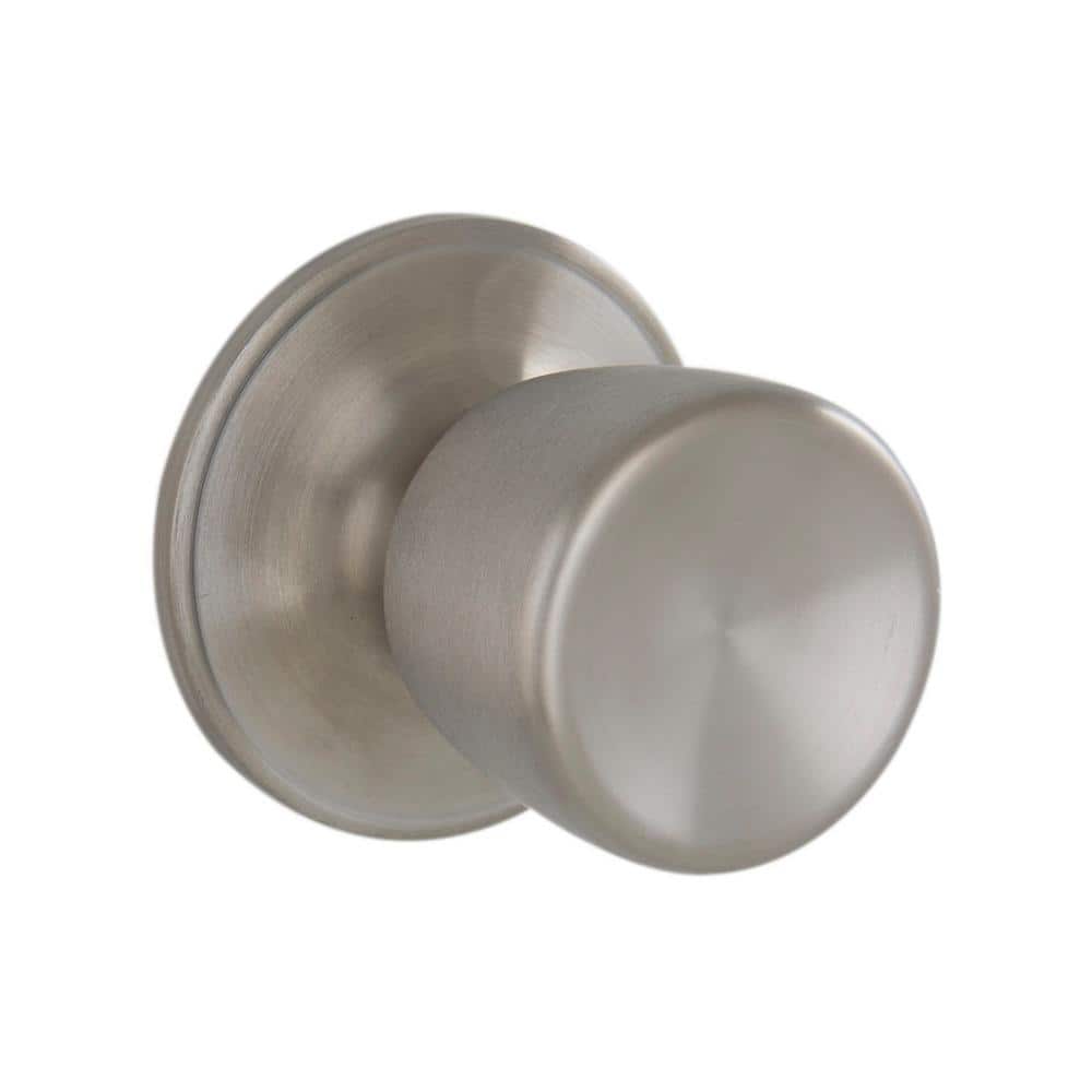 ESSENTIALS by Schlage Brill Satin Stainless Steel Passage Hall/Closet Door Knob