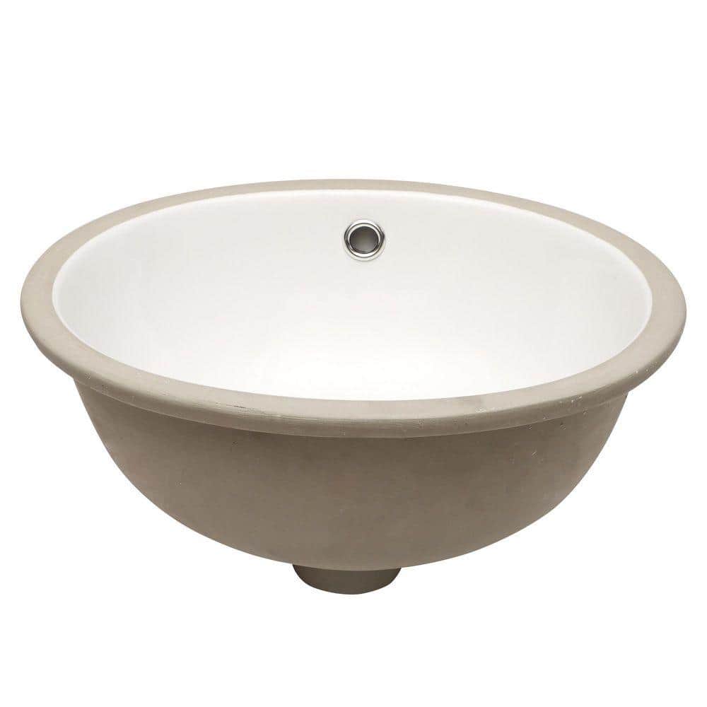 Timussi 16.5 in. Undermount Oval Bathroom Sink with Overflow in White Ceramic (1)