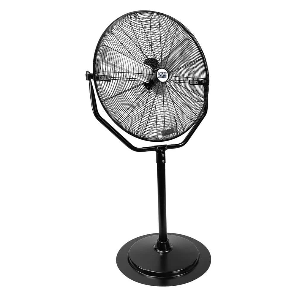 Maxx Air 30 in. 3-Speed High Velocity Pedestal Fan in Black with Heavy Duty Tilting Fan Head