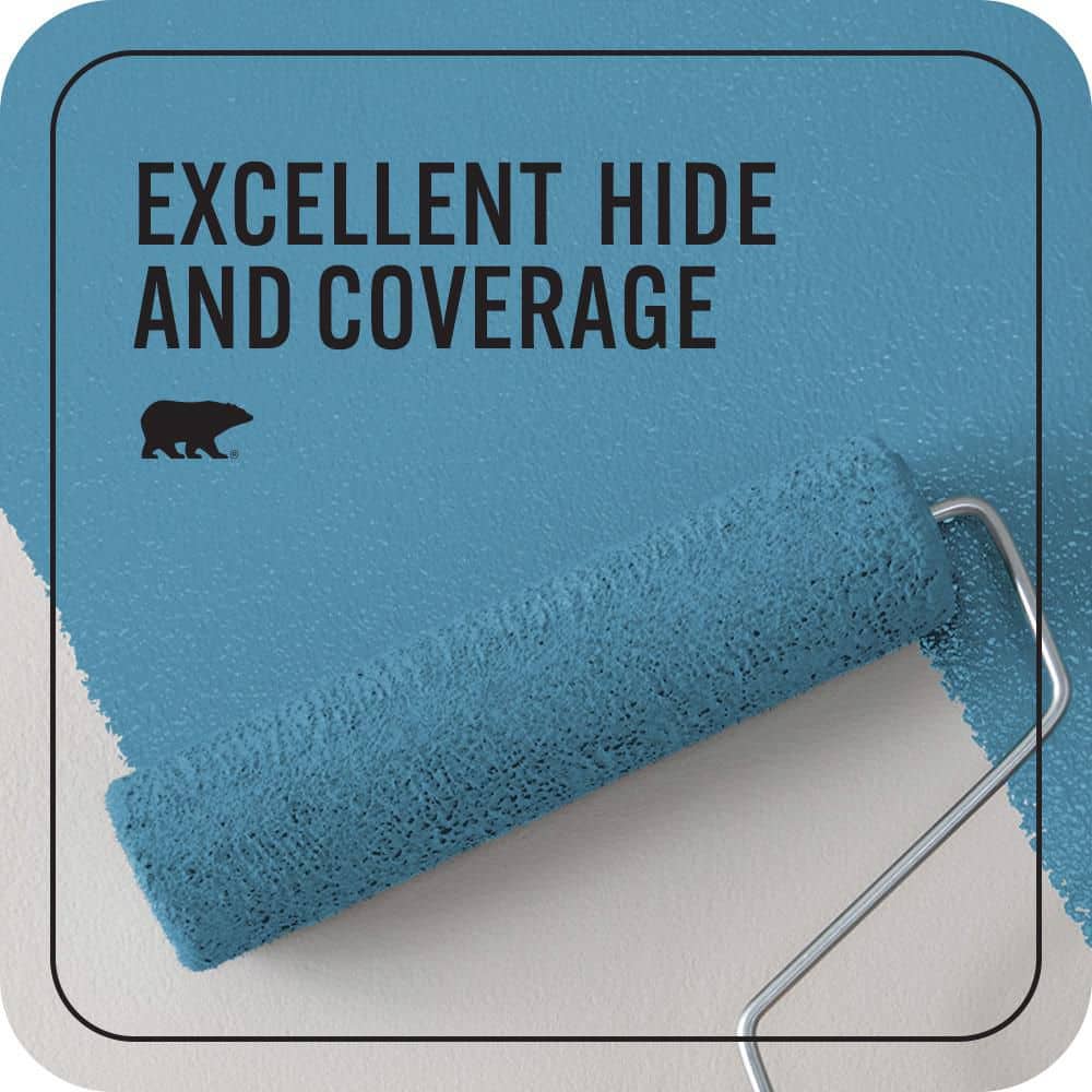 BEHR PREMIUM PLUS 1 qt. #M490-5 Jet Ski Semi-Gloss Enamel EcoMix Plant-Based Interior Paint & Primer (2)