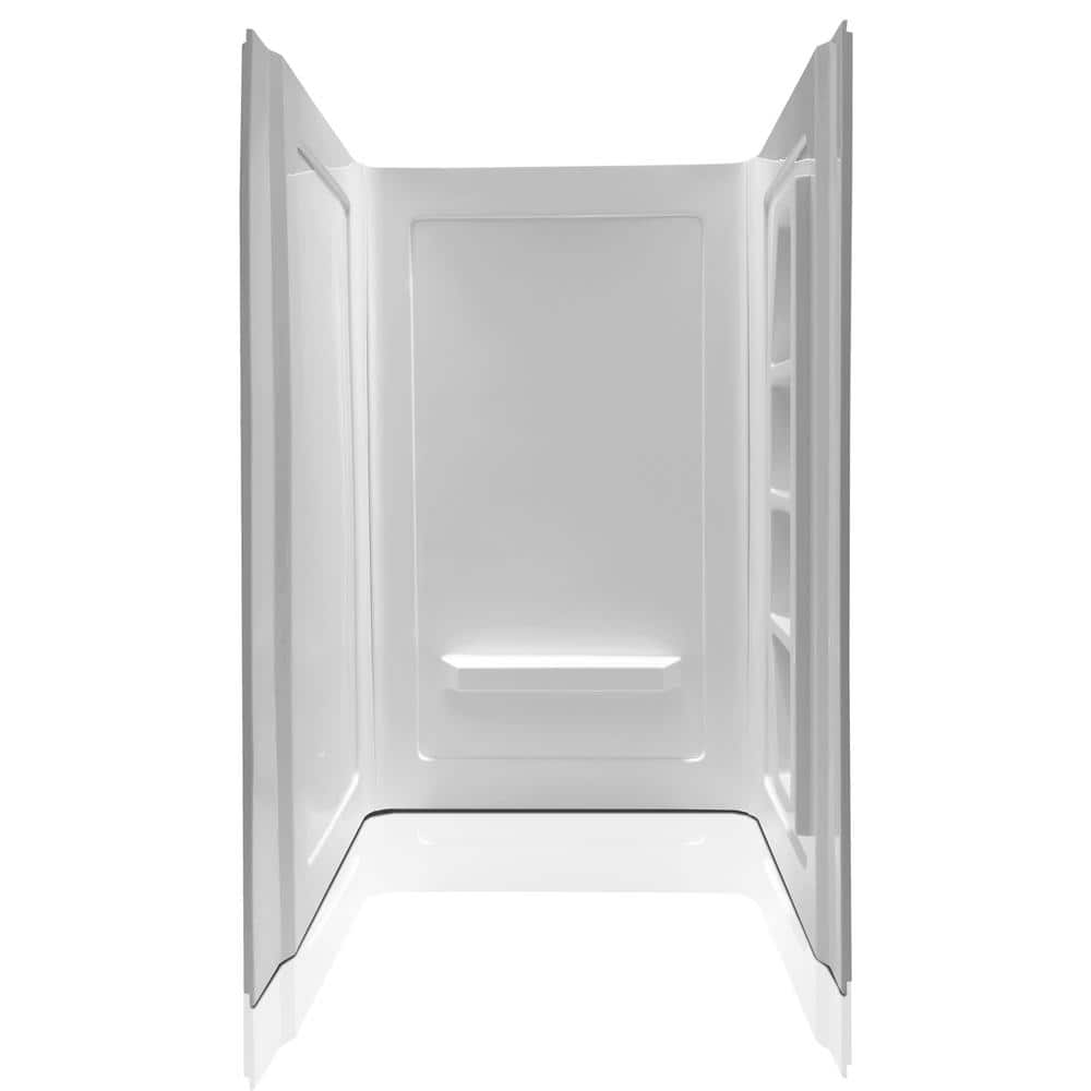 ANZZI Forum 48 in. x 36 in. x 74 in. 3-piece DIY Friendly Alcove Shower Surround in White (1)
