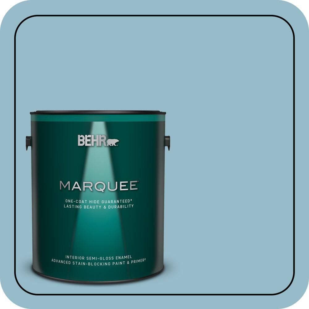 BEHR MARQUEE 1 gal. #S480-3 Sydney Harbour One-Coat Hide Semi-Gloss Enamel Interior Paint & Primer