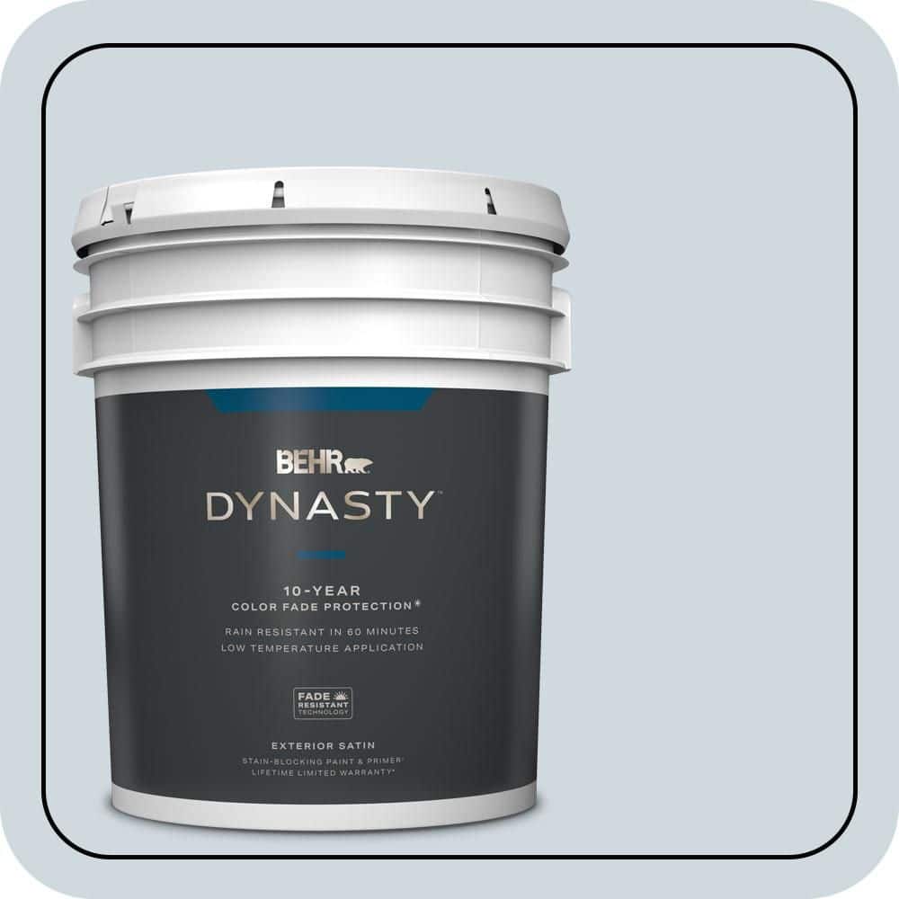 BEHR DYNASTY 5 gal. #MQ3-57 Siberian Ice Satin Enamel Exterior Stain-Blocking Paint & Primer