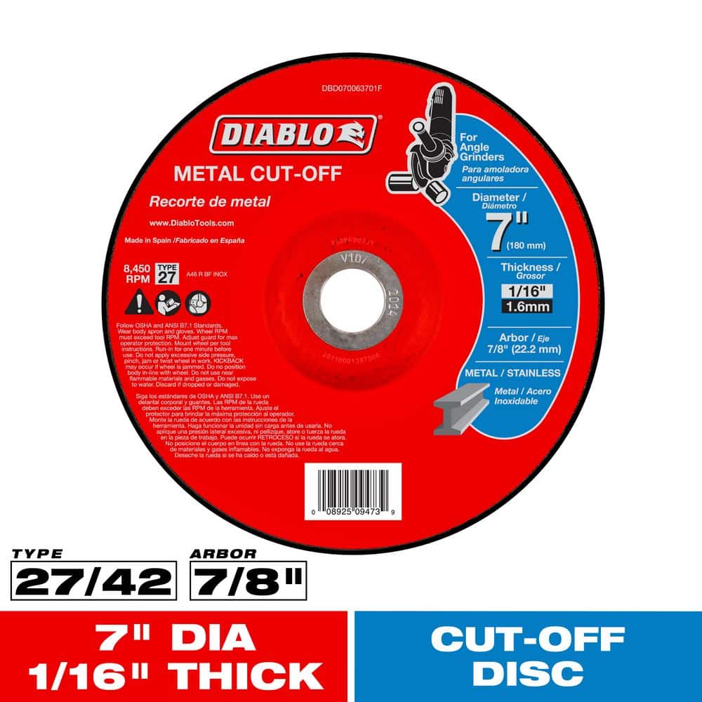 DIABLO 4-1/2 in. 1/16 in. 7/8 in. Cut-Off Disc with Type 27 Depressed Center (1)