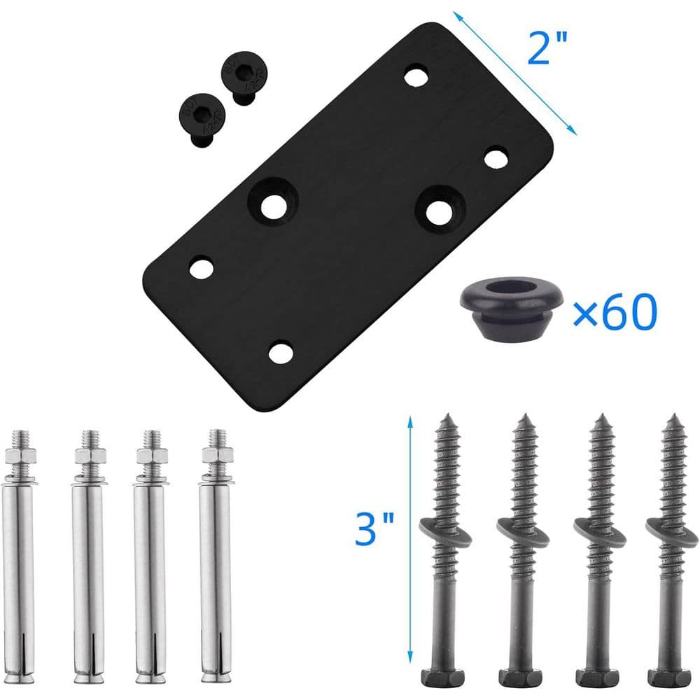 Afoxsos 4 in. x 36 in. Black Stainless Steel Cable Railing Post Square Fence Deck System 4 Pack (2)