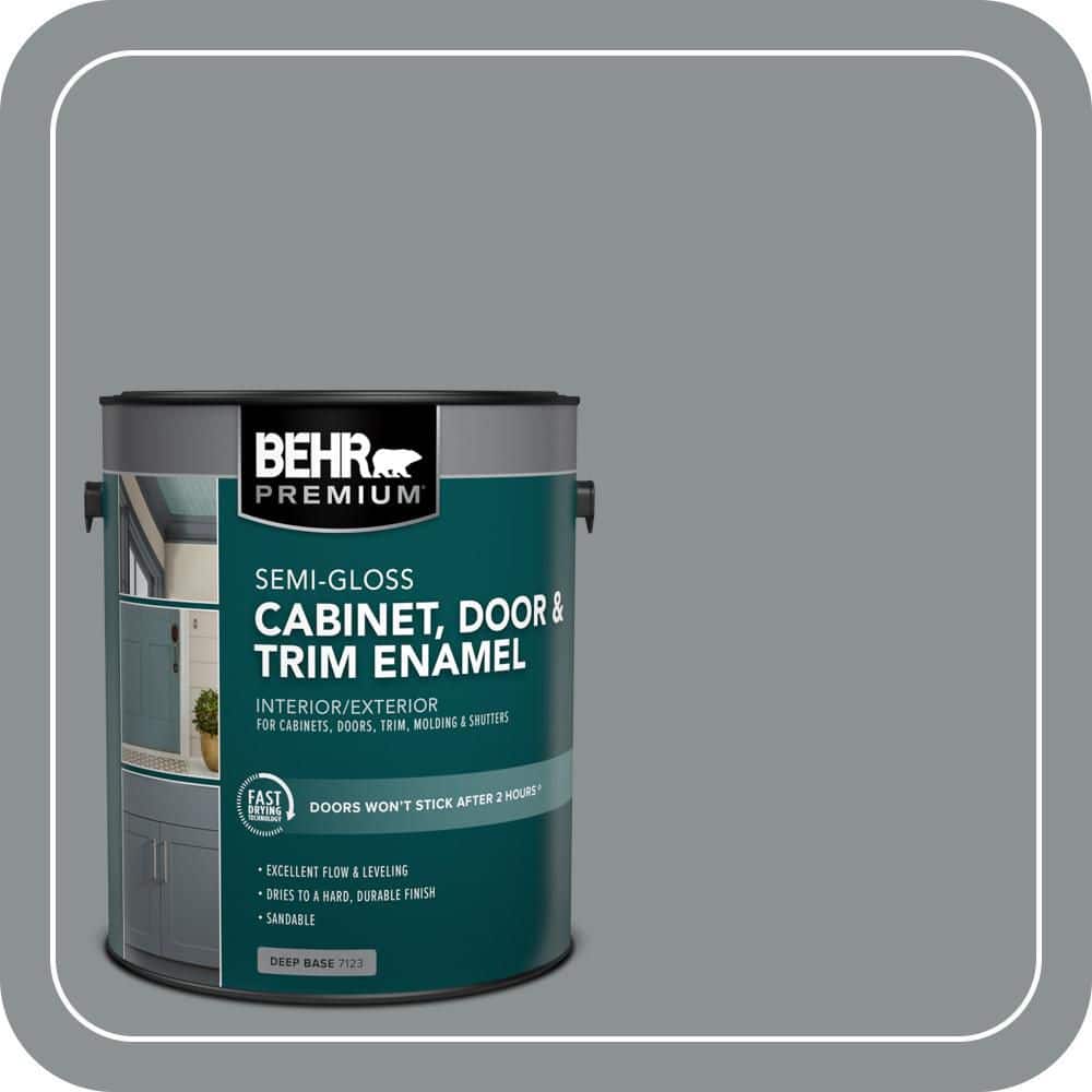 BEHR PREMIUM 1 gal. #SC-125 Stonehedge Semi-Gloss Enamel Interior/Exterior Cabinet, Door & Trim Paint