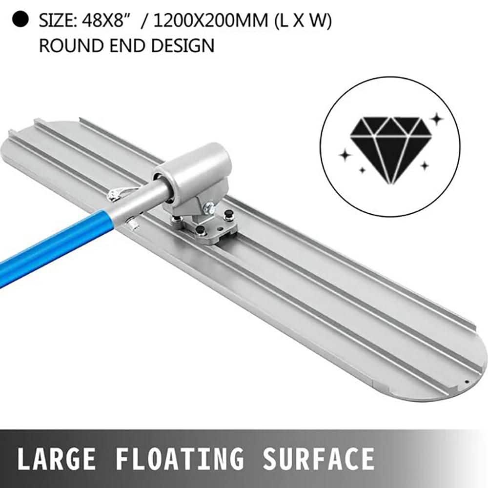 Unbranded Blue 48x8 in Magnesium Aluminum Alloy Plastering Trowel with 4 Handles with Carrying Toolbox for Concrete Finishing (3)