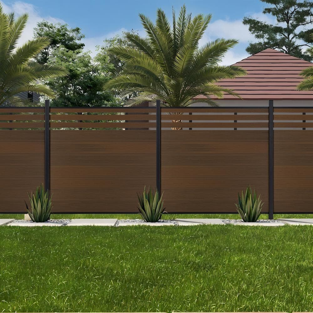 mondaria Garden 6 ft. H x 6 ft. W Brown WPC Composite Fence Panels without Posts (2)