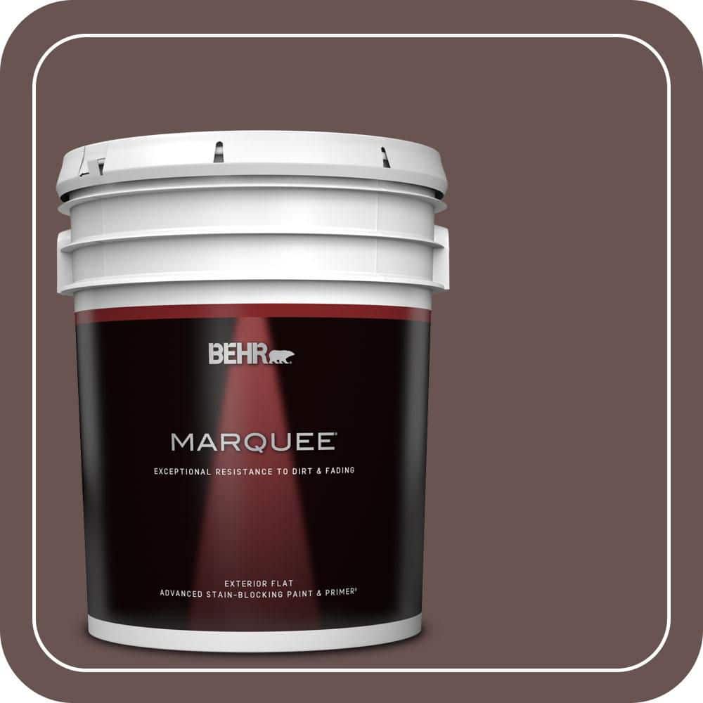 BEHR MARQUEE 5 gal. #MQ1-42 Briar Wood Flat Exterior Paint & Primer