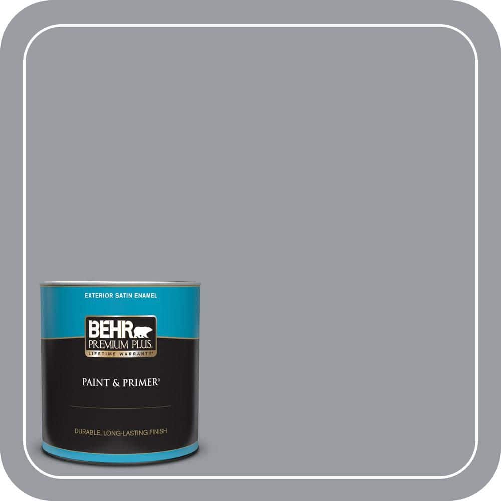 BEHR PREMIUM PLUS 1 qt. #PPU26-20 Smokey Lilac Satin Enamel Exterior Paint & Primer