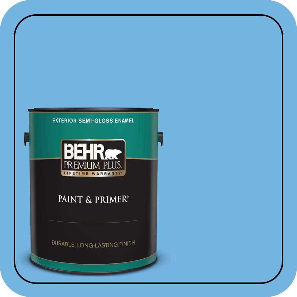 BEHR PREMIUM PLUS 1 gal. #P510-4 Electra Semi-Gloss Enamel Exterior Paint & Primer