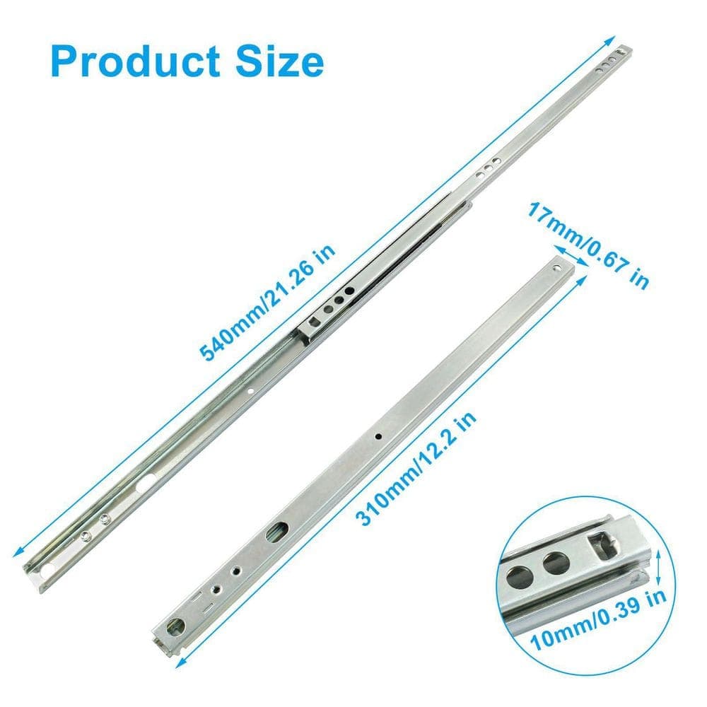 LAIFUCAM 12 in. Galvanized Steel Ball Bearing Undermount Soft-Close Heavy Duty Drawer Slides 2-Piece for Kitchen Cabinet (2)
