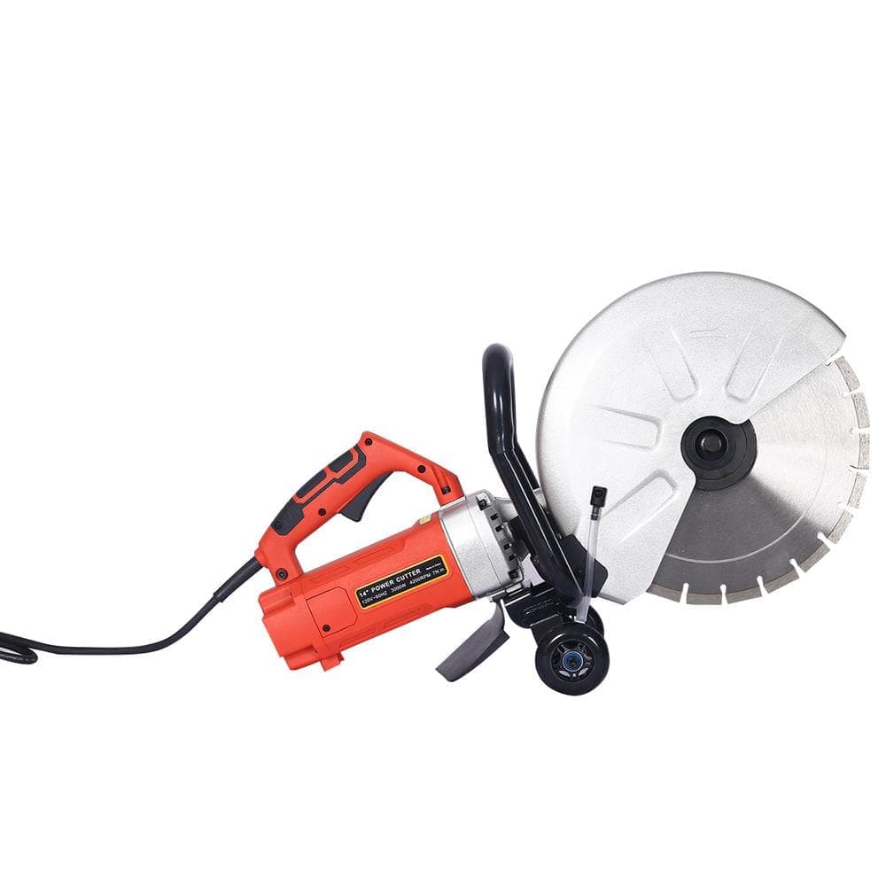 maocao hoom Electric 14 in. Cut Off Saw Wet/Dry Concrete Saw Cutter Guide Roller with Water Line Attachment 3000-Watt without blade (3)