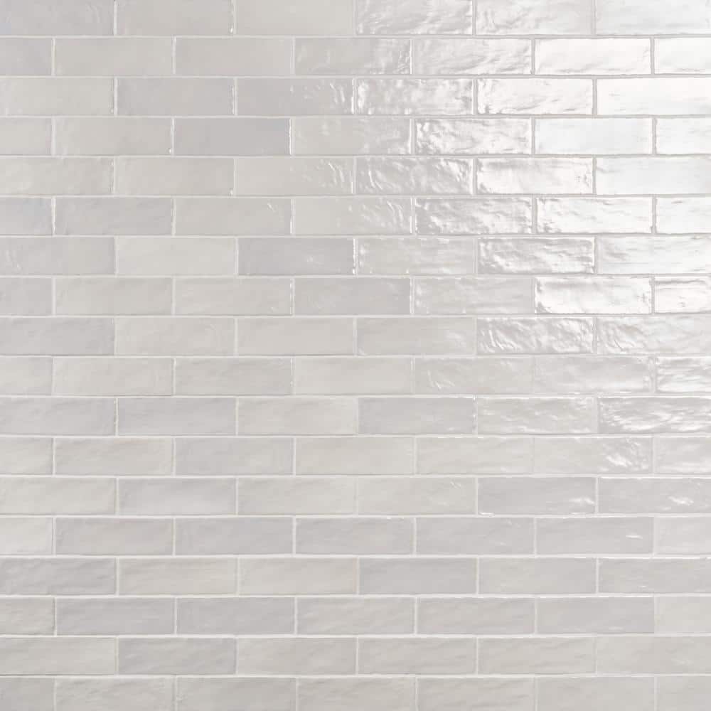 Ivy Hill Tile Amagansett Gin White 3 in. x 8 in. Mixed Finish Ceramic Subway Wall Tile (5.38 sq. ft. / Case)