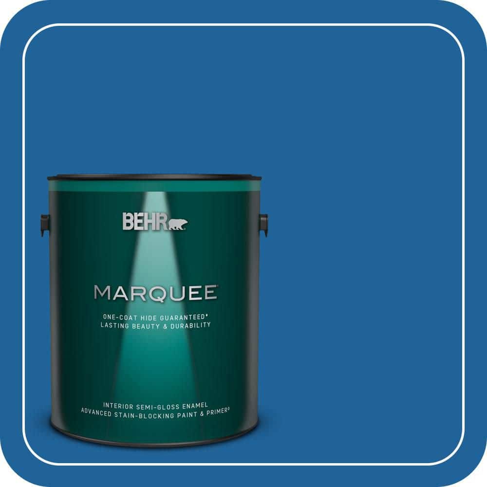 BEHR MARQUEE 1 gal. #570B-7 Cobalt Glaze Semi-Gloss Enamel Interior Paint & Primer