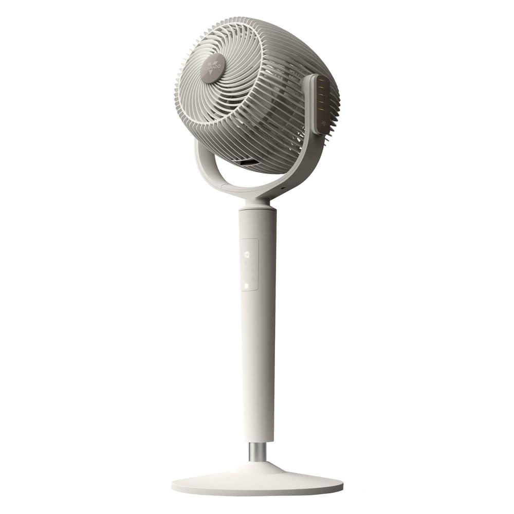 Vornado EOS 9S 8.15 in. 10 Fan Speeds Pedestal Fan in White with Oscillation, LED Light, Adjustable Height, Aromatherapy