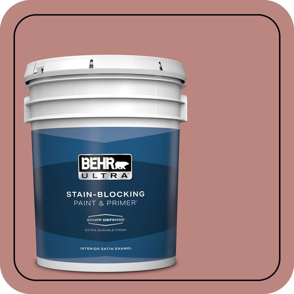 BEHR ULTRA 5 gal. #S150-4 Red Clover Extra Durable Satin Enamel Interior Paint & Primer