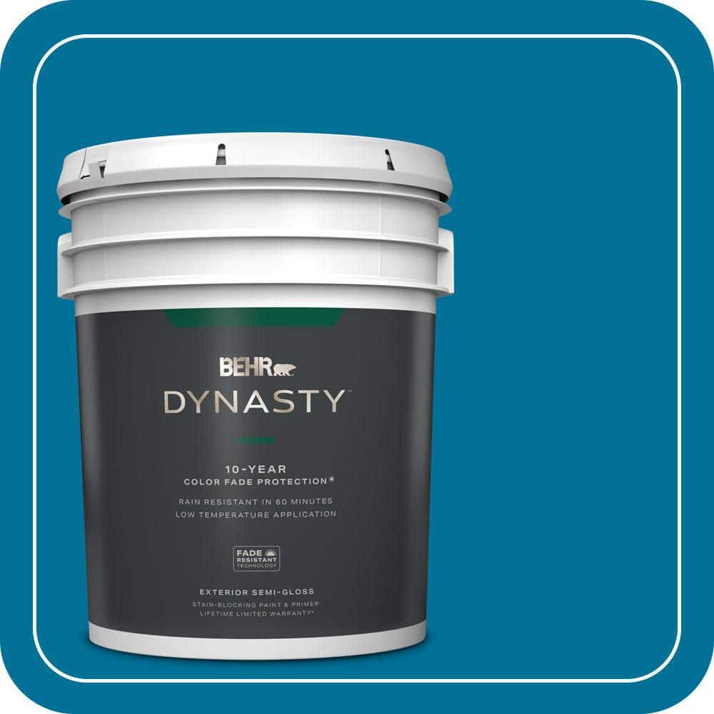 BEHR DYNASTY 5 gal. #S-G-530 Glacier Lake Semi-Gloss Exterior Stain-Blocking Paint & Primer