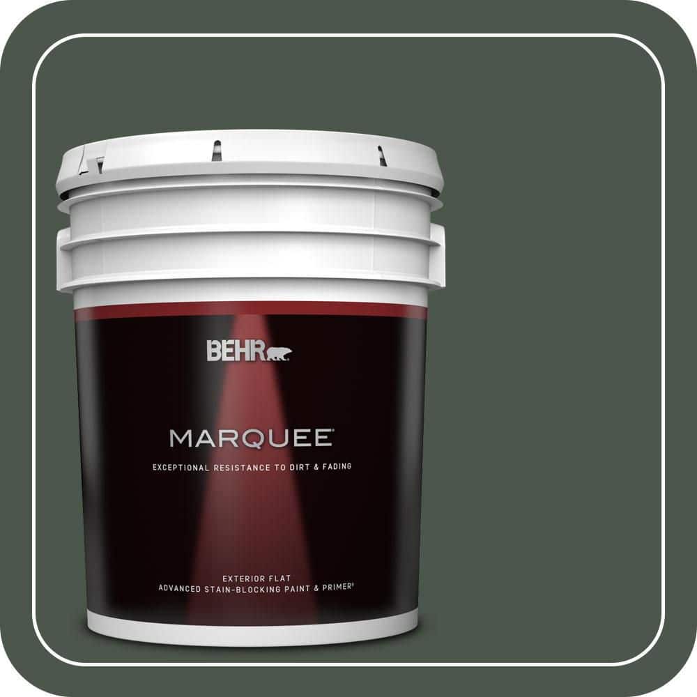 BEHR MARQUEE 5 gal. #PMD-66 Deep Evergreen Flat Exterior Paint & Primer