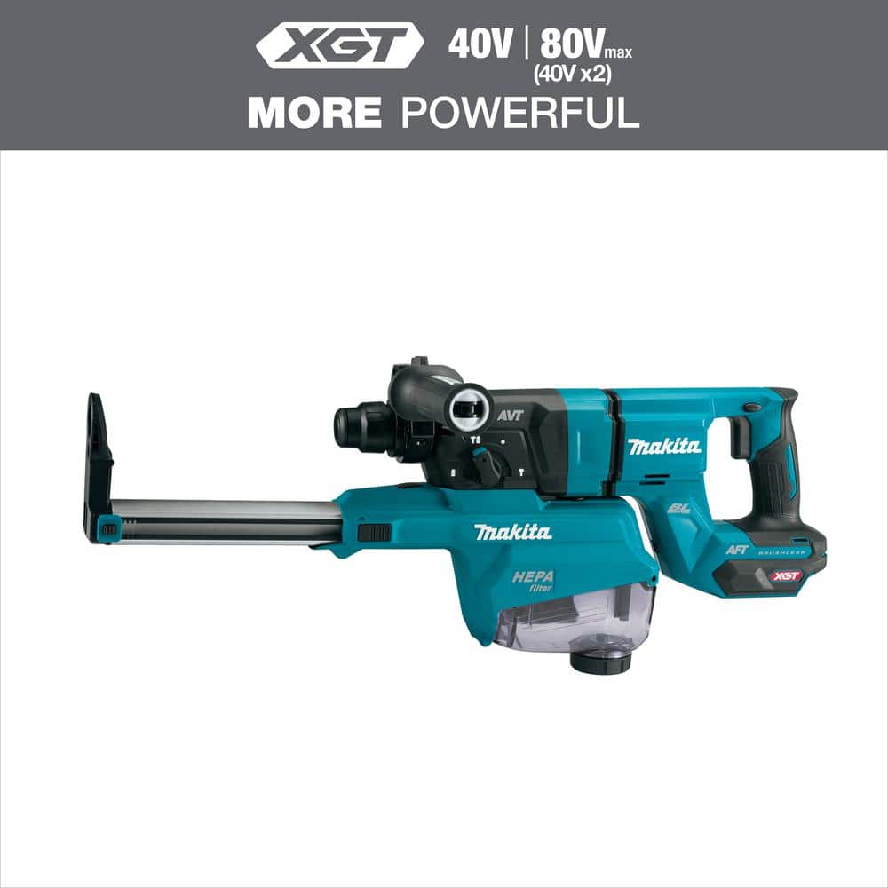 Makita 40V max XGT Brushless Cordless 1-1/8 in. Rotary Hammer (D-Handle) w/Dust Extractor, AFT, AWS Capable (Tool Only) (1)