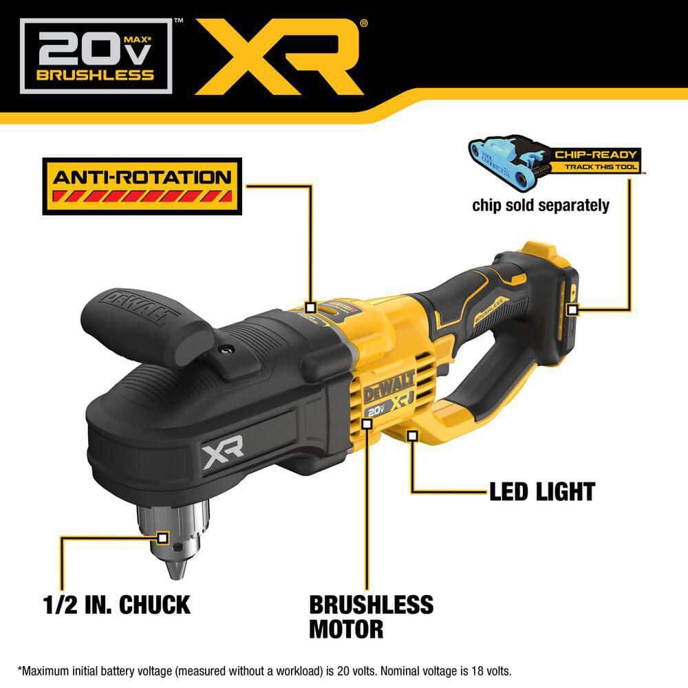 DEWALT 20-Volt MAX XR Brushless Cordless 1/2 in. Compact Stud and Joist Drill (Tool Only) (2)