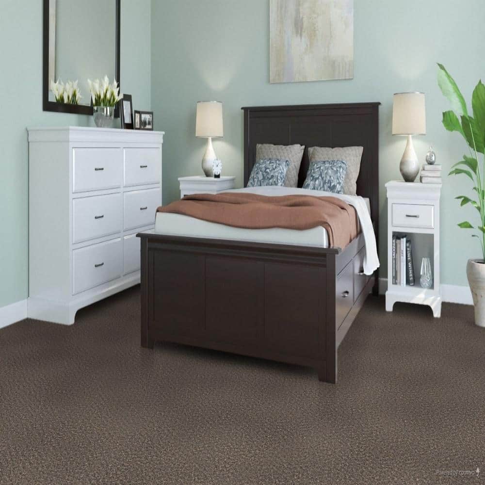 TrafficMaster Pebble-Riverstone-Brown Residential 18 x 18 in. Peel and Stick Carpet Tile Square (22.5 sq. ft. ) (4)