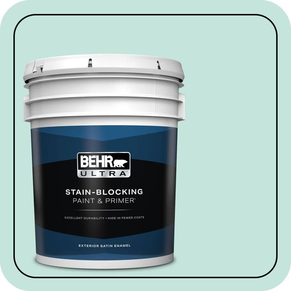 BEHR ULTRA 5 gal. #MQ3-19 Misty Isle Satin Enamel Exterior Paint & Primer