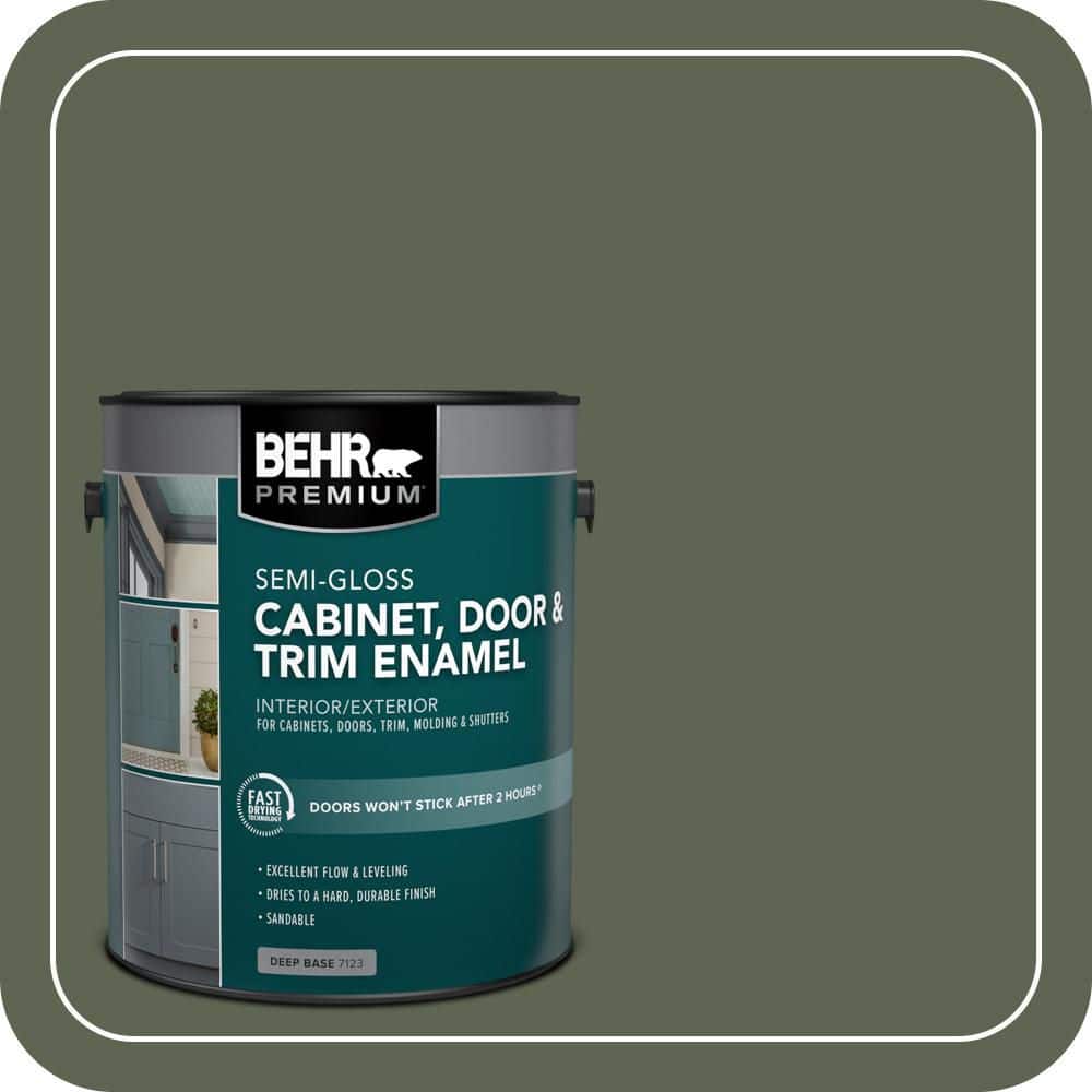 BEHR PREMIUM 1 gal. #N390-7 Cypress Vine Semi-Gloss Enamel Interior/Exterior Cabinet, Door & Trim Paint