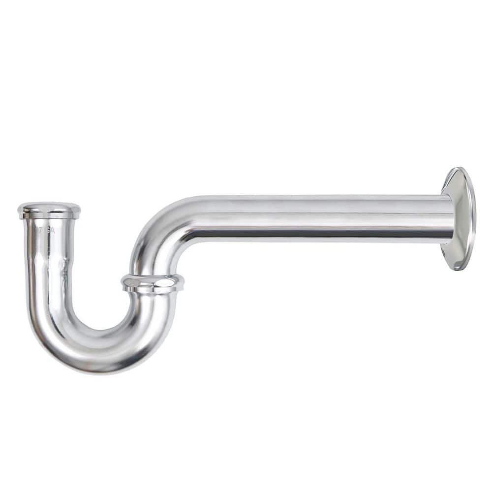 PLUMBFLEX 1-1/2 in. P-Trap for Tubular Drain Applications, 20GA Chrome Plated Brass (1)