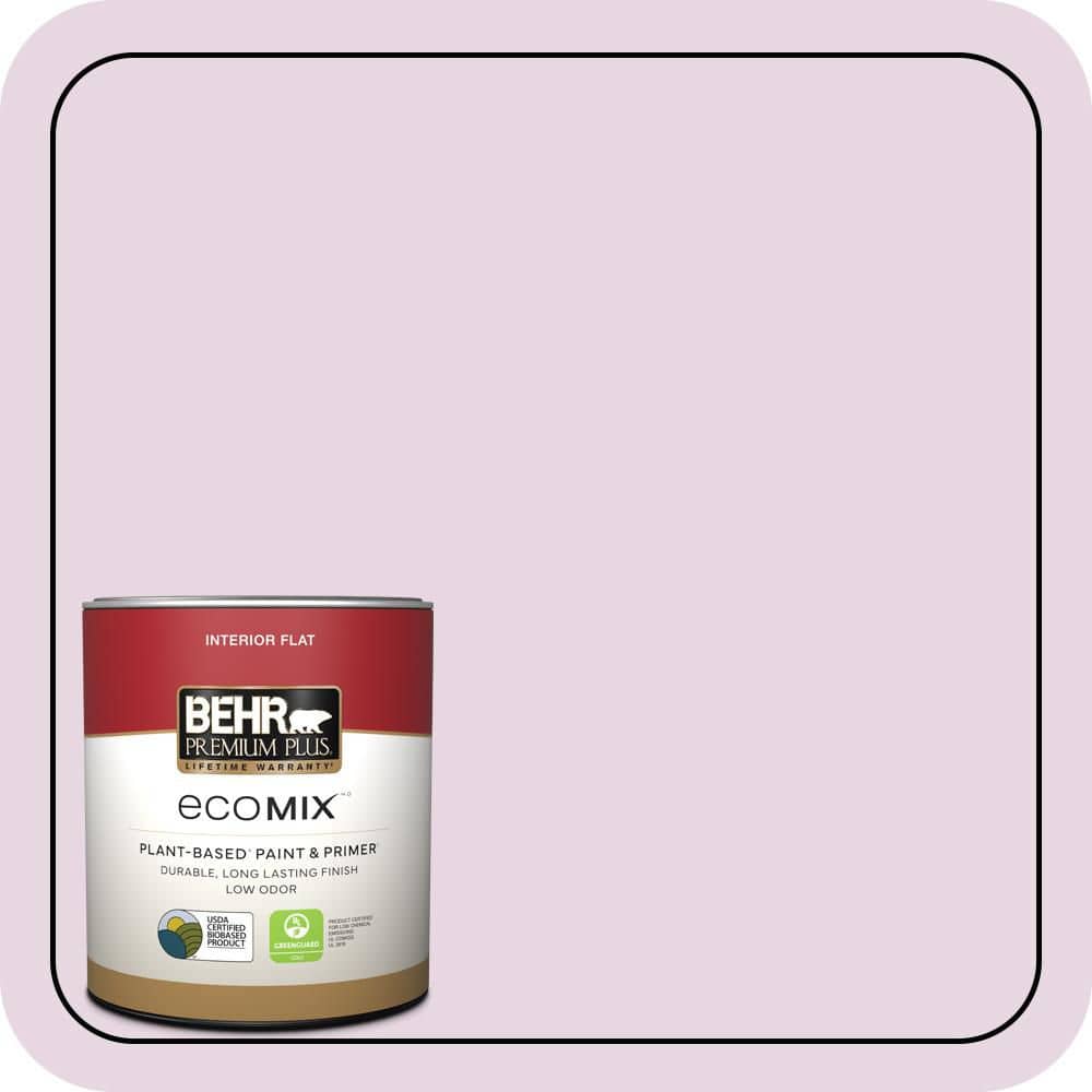 BEHR PREMIUM PLUS 1 qt. #CE-03 Unfading Dusk Flat EcoMix Plant-Based Interior Paint & Primer (1)