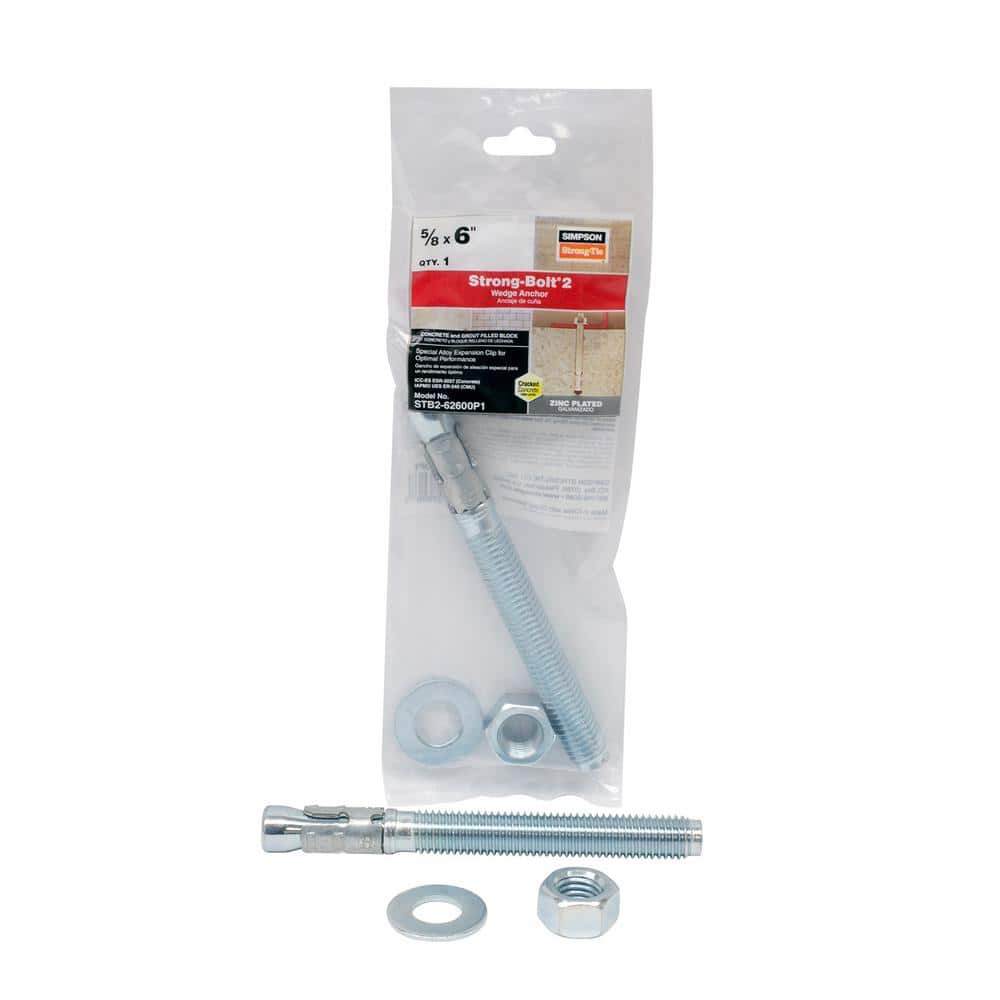 Simpson Strong-Tie Strong-Bolt 5/8 in. x 6 in. Zinc-Plated Wedge Anchor