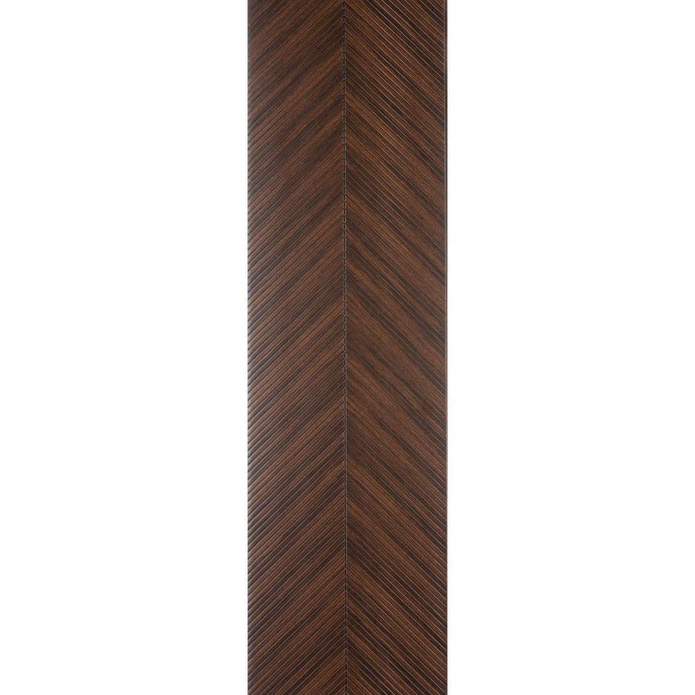 FROM PLAIN TO BEAUTIFUL IN HOURS Take Home Sample-Fan Leaf 1/4 in. Brown Glue-Up Foam Wood Slat Walls /Pack) (1)