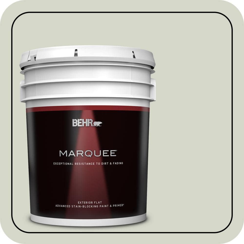 BEHR MARQUEE 5 gal. #QE-33 Natural Spring Flat Exterior Paint & Primer