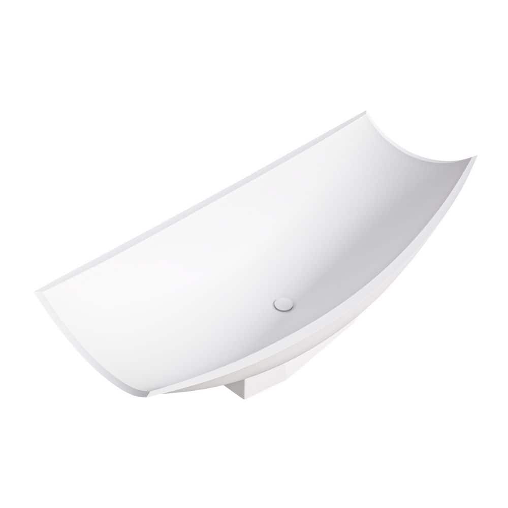 ALFI BRAND 71 in. Stone Resin Flatbottom Free Standing Hammock Style Bathtub in Matte White (1)