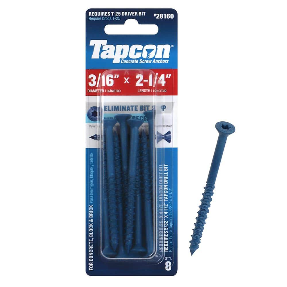 Tapcon 1/4 in. Star Flat-Head Concrete Anchors