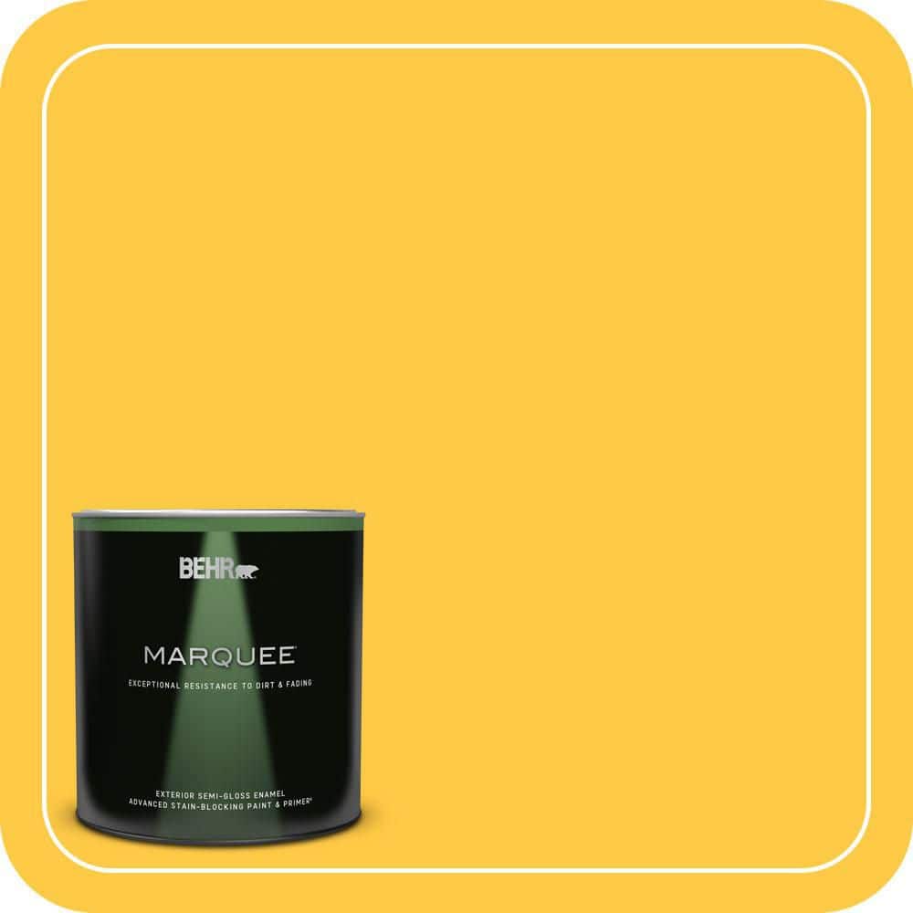 BEHR MARQUEE 1 qt. #P290-6 English Daisy Semi-Gloss Enamel Exterior Paint & Primer (1)