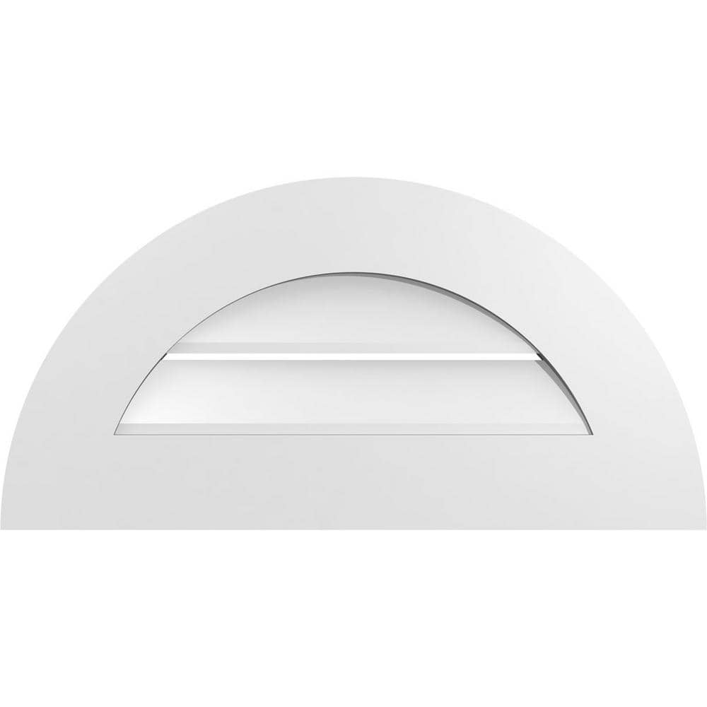 Ekena Millwork 26 in. x 13 in. Half Round Surface Mount PVC Gable Vent: Functional with Standard Frame