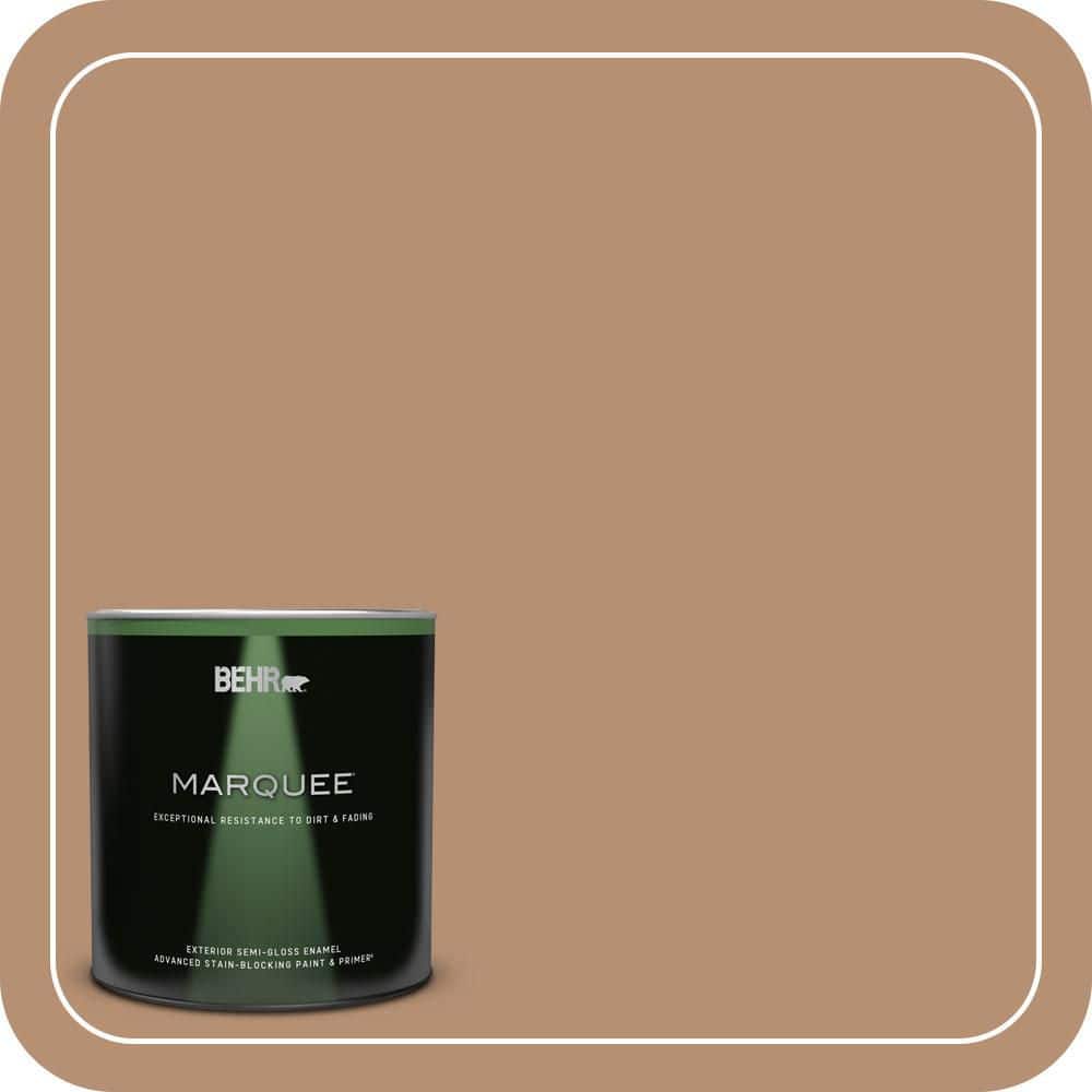 BEHR MARQUEE 1 qt. #T13-7 Tan-Gent Semi-Gloss Enamel Exterior Paint & Primer