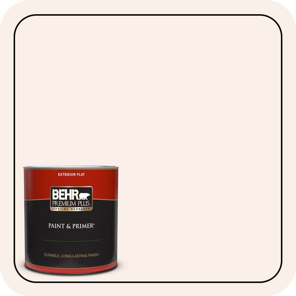 BEHR PREMIUM PLUS 1 qt. #RD-W05 Moonlit Beach Flat Exterior Paint & Primer