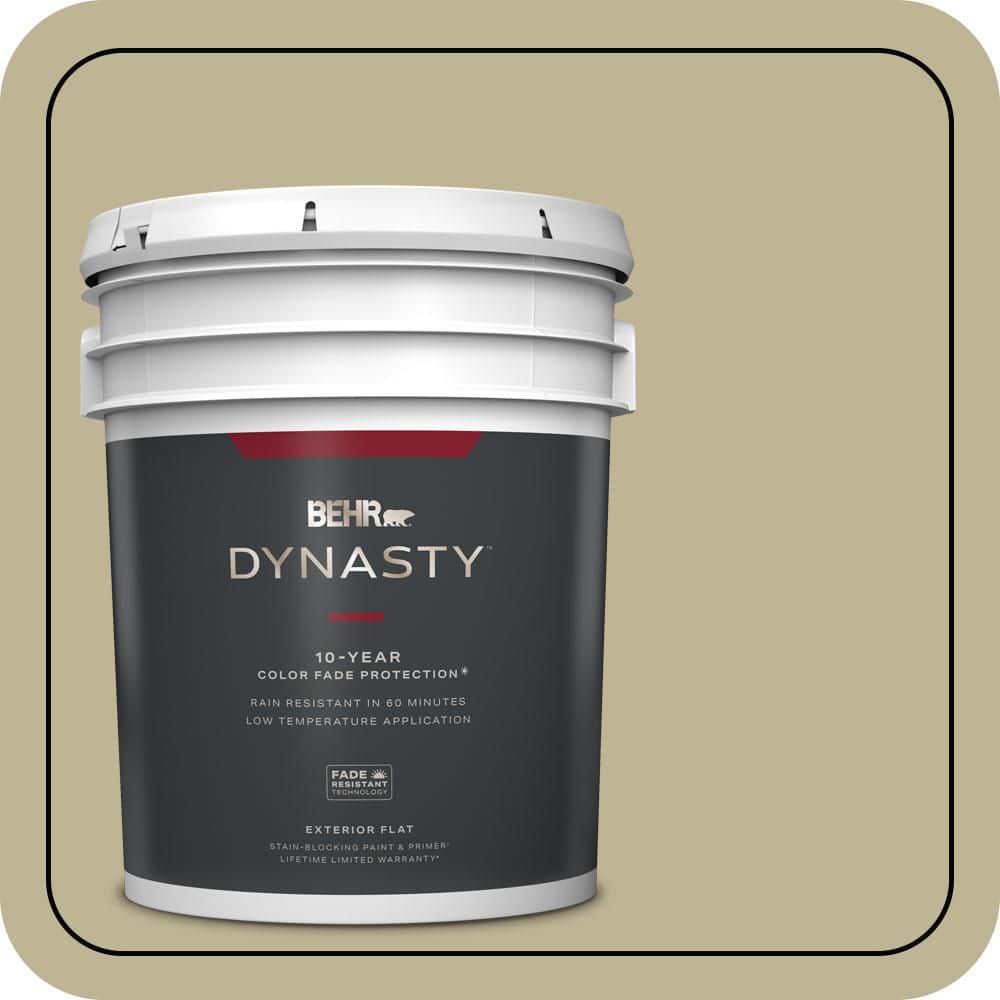 BEHR DYNASTY 5 gal. #MQ6-30 Bamboo Shoot Flat Exterior Stain-Blocking Paint & Primer