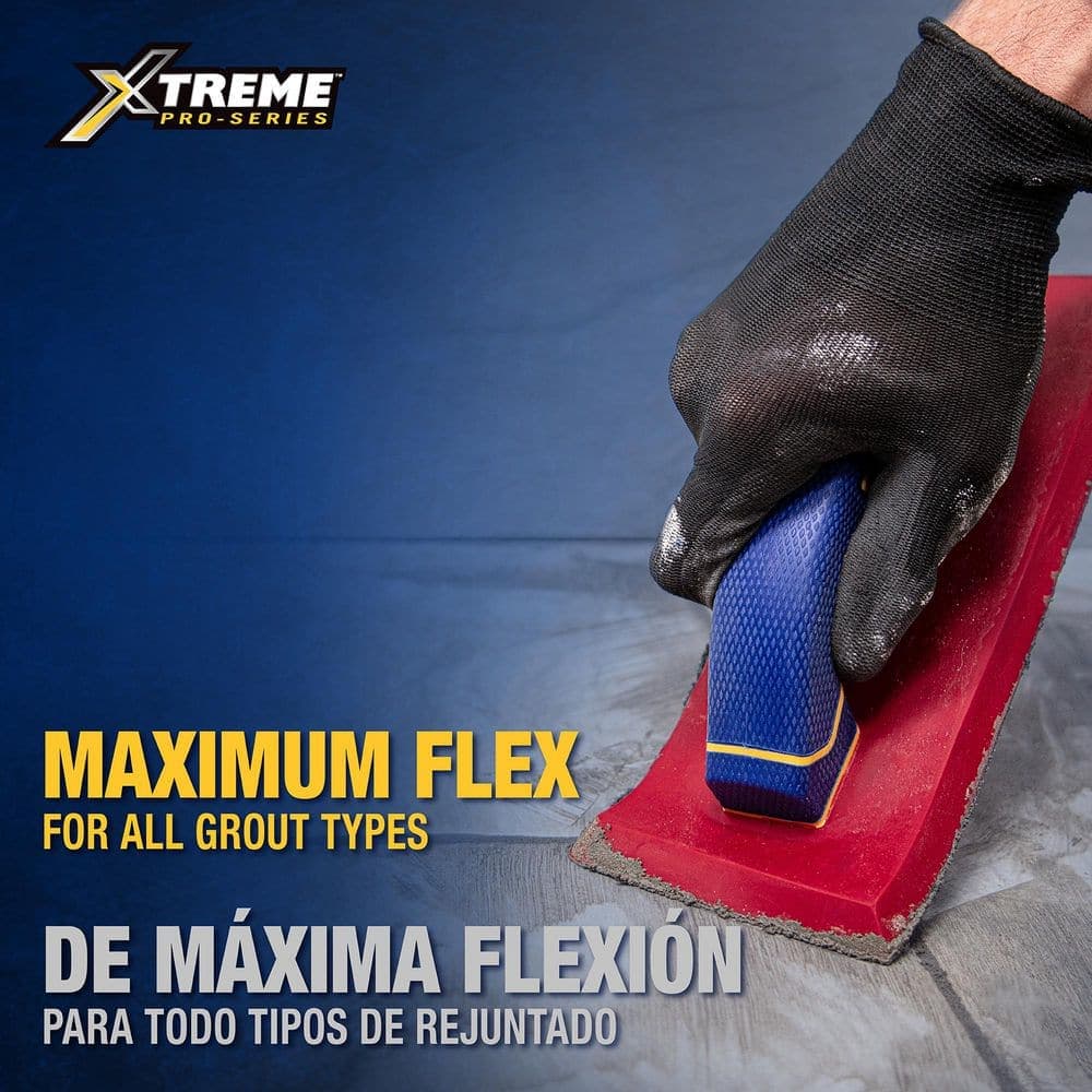 QEP 1/2 in. T x 4 in. W x 10 in. L Non-Stick Gum Rubber Tile Flooring Hand Float with Non-Slip Rubber Grip for Comfort (3)