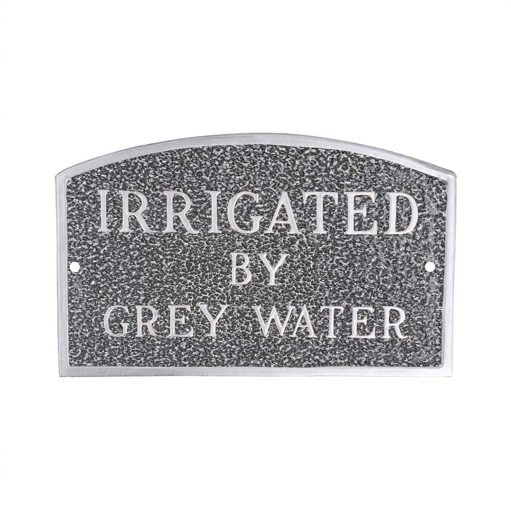 Montague Metal Products 13 in. x 21 in. Large Arch Irrigated by Grey Water Statement Plaque Sign - Swedish Iron
