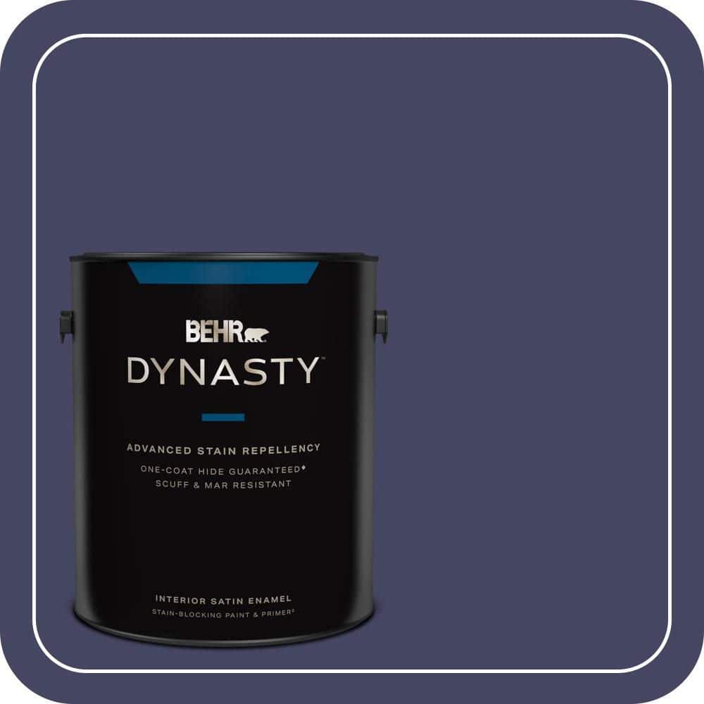 BEHR DYNASTY 1 gal. #S-H-630 Lunar Eclipse Satin Enamel Interior Stain-Blocking Paint and Primer